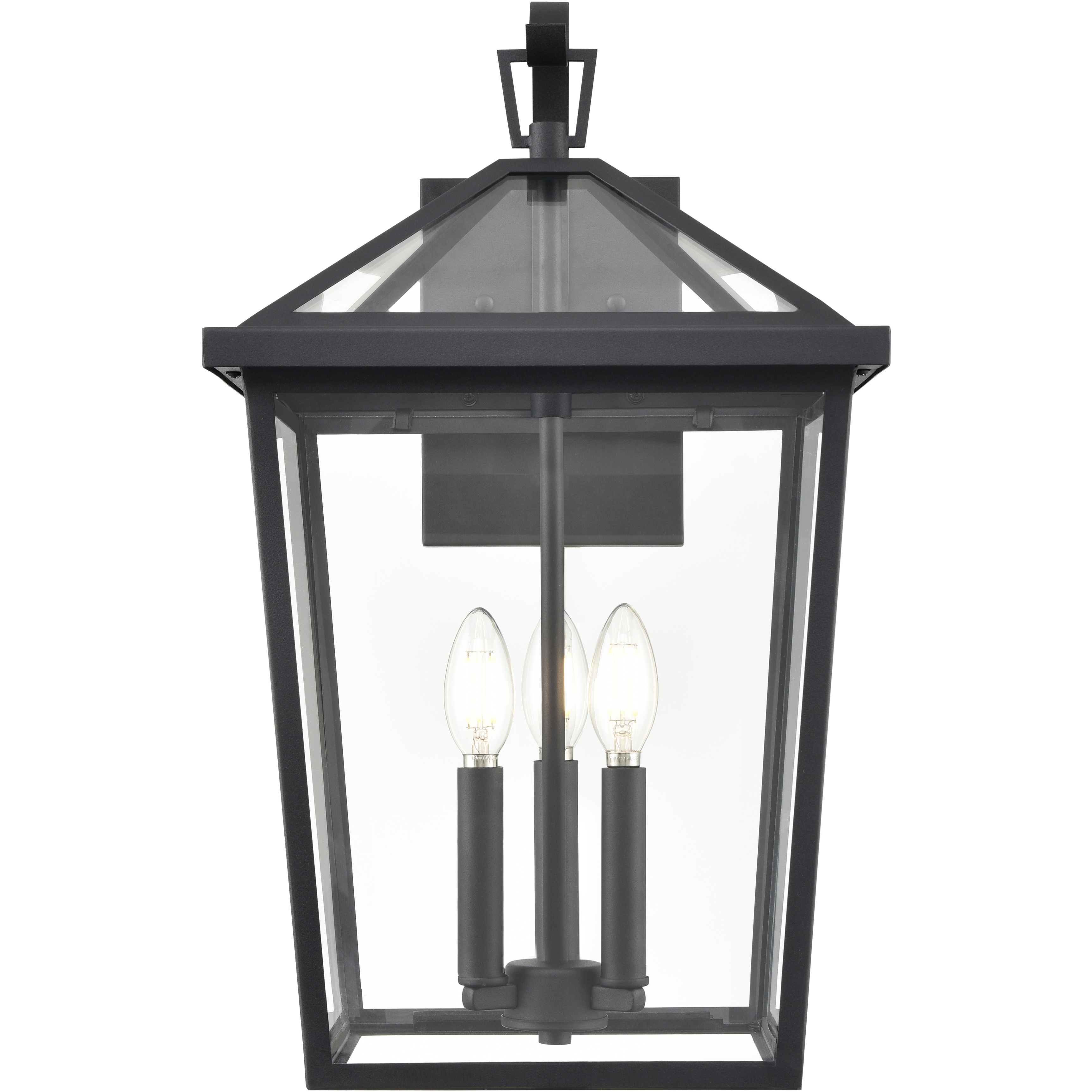 Mensun 3 Light 20.75 inch Textured Black Outdoor Wall Sconce